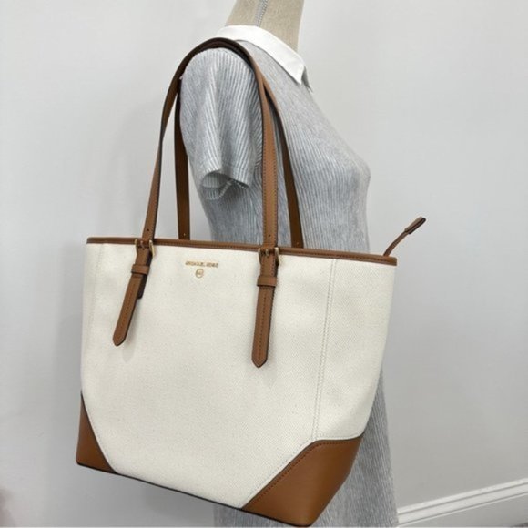 Michael Kors Bags Michael Kors Aria Large Canvas Tote Bag In